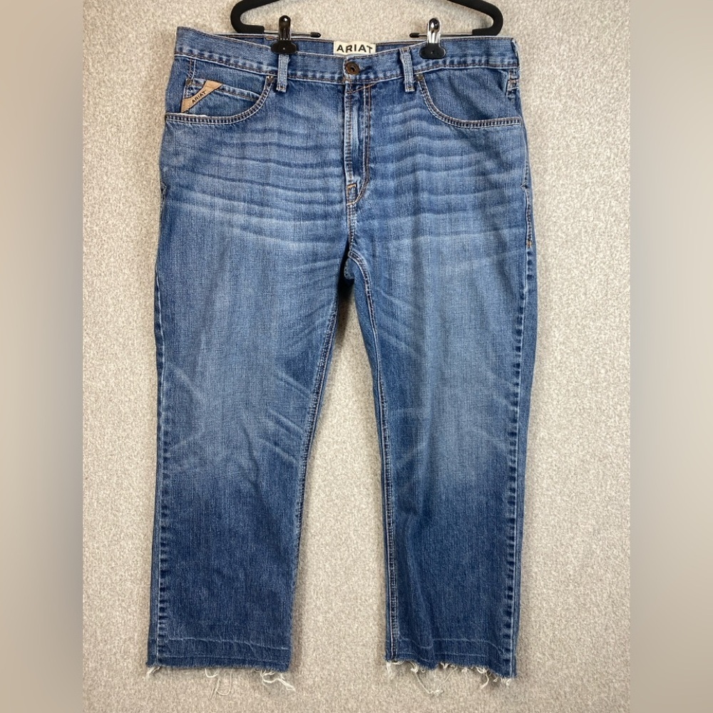 Ariat M4 straight leg jeans 38x26 chopped hems western rodeo cowboy